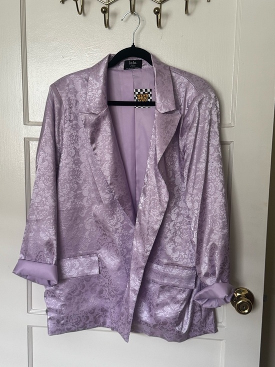 Dressed in LALA Jackets & Blazers - Dressed in LALA Lavender Satin Suit